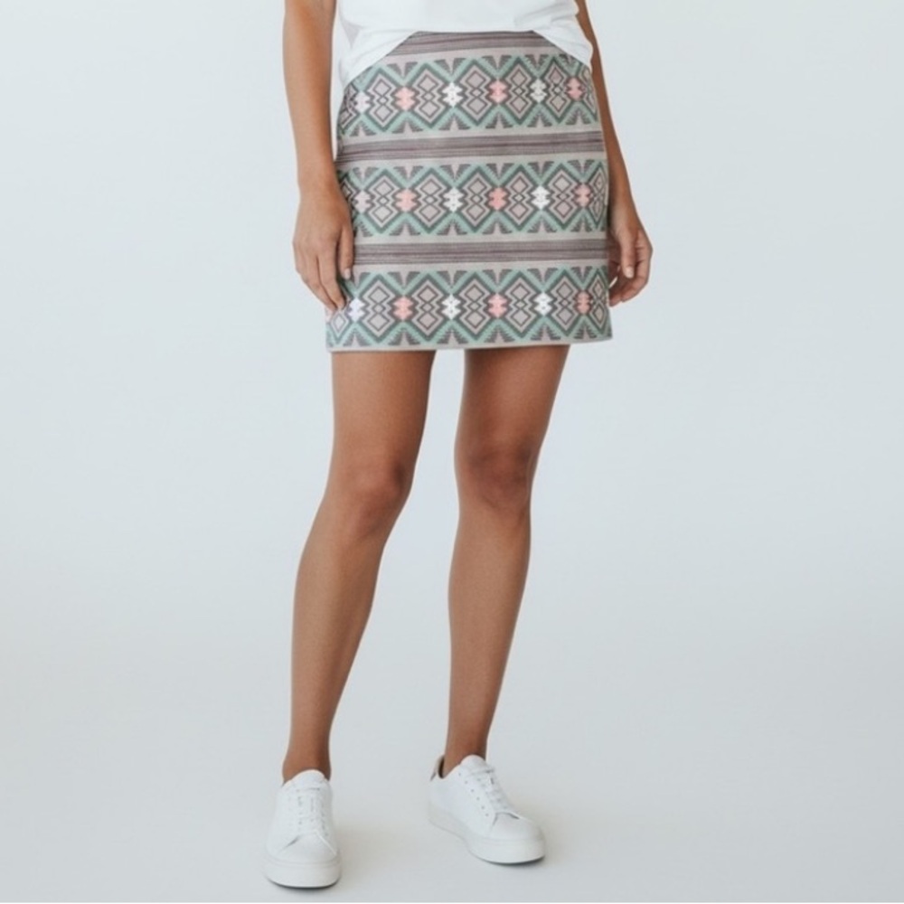 Soul Sunrise Boho Chic Aztec Pastels Mini Skirt•L